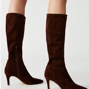 JANAE Brown Suede Point Toe Knee High Boot | Women's Boots – Steve Madden_Size 6